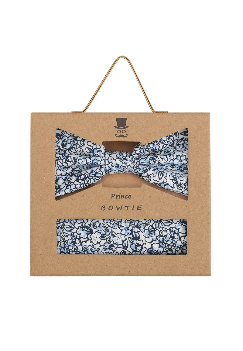 Fliege Einstecktuch Set Herren aus Baumwolle - Blumenmuster