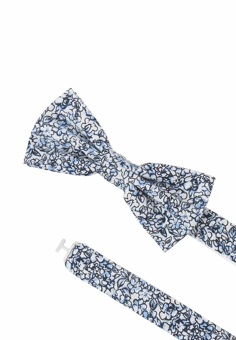 Fliege Einstecktuch Set Herren aus Baumwolle - Blumenmuster