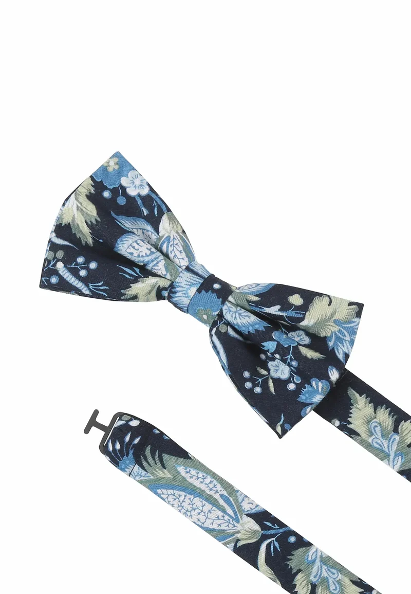 Fliege Einstecktuch Set Herren aus Baumwolle - Blumenmuster
