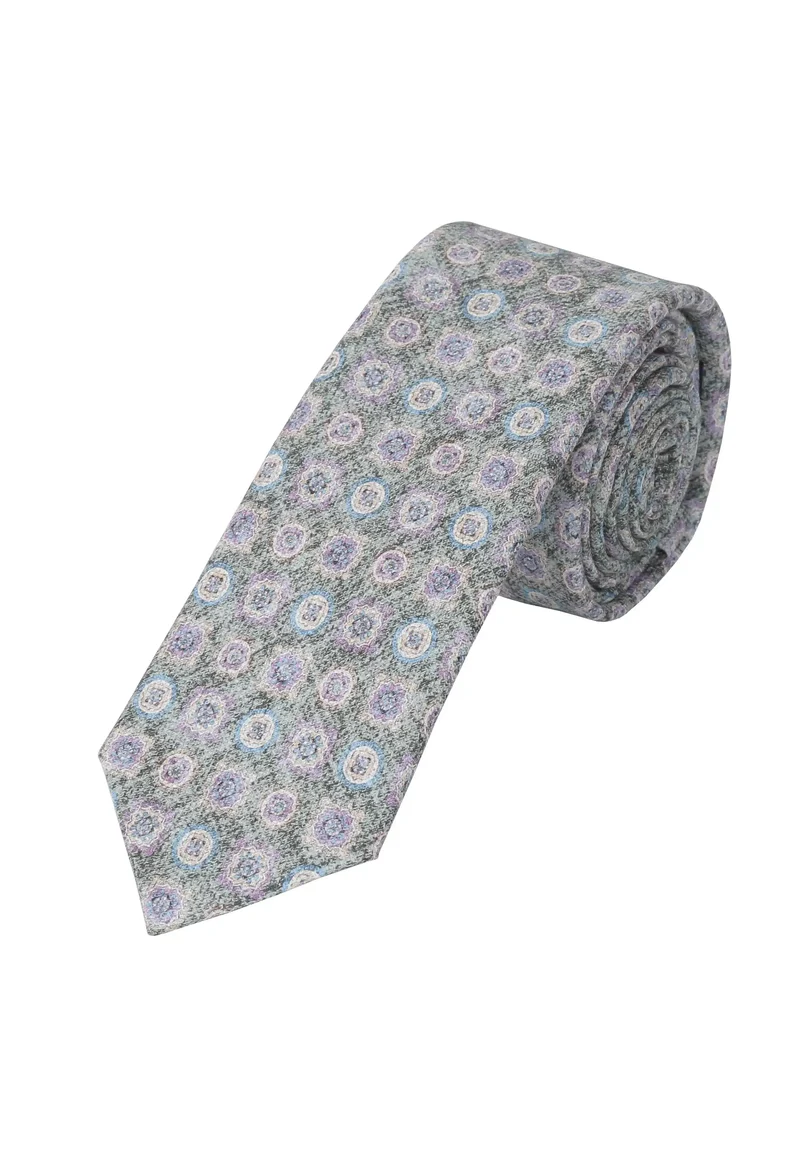 Krawatte Herren aus Baumwolle – Medaillon-Muster (6,0 - 6,5 cm)