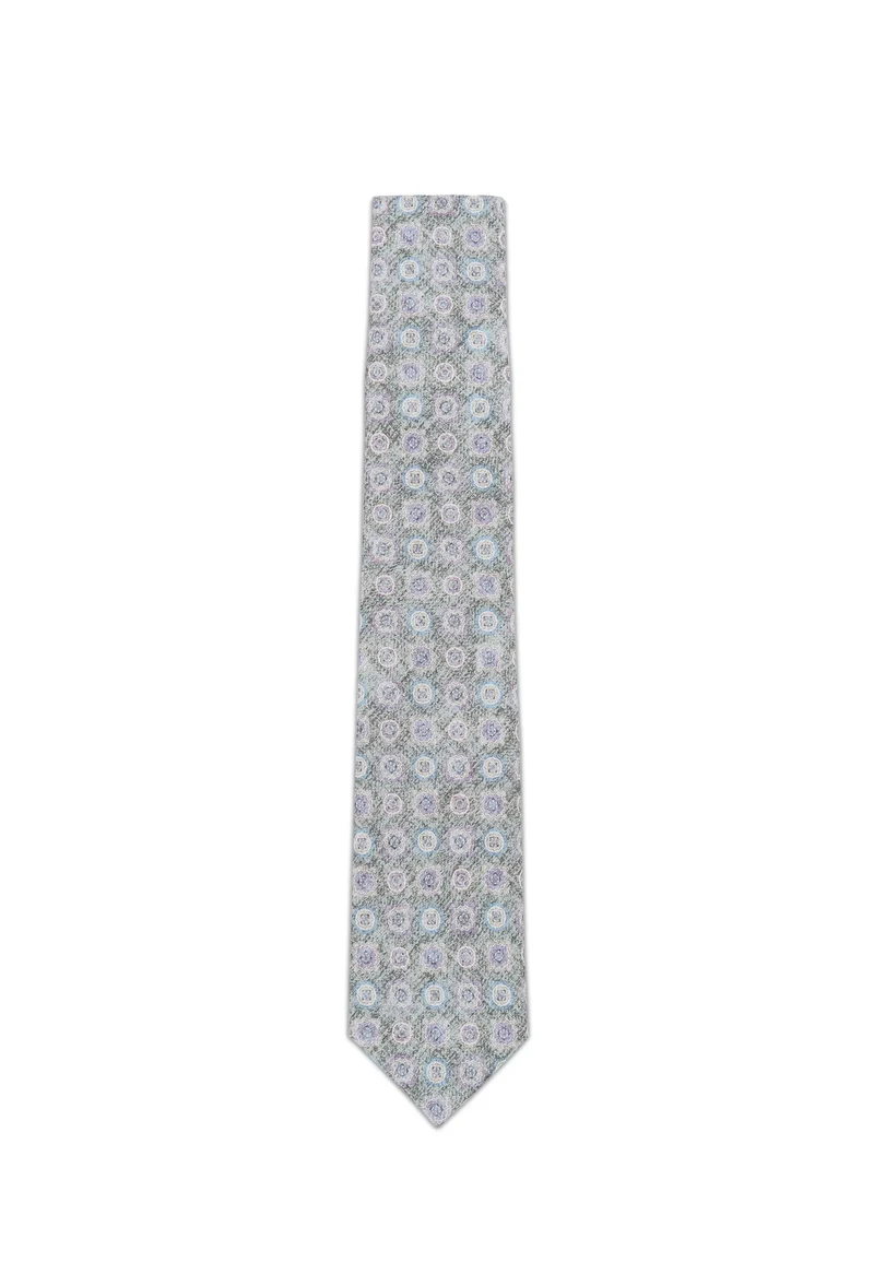 Krawatte Herren aus Baumwolle – Medaillon-Muster (6,0 - 6,5 cm)