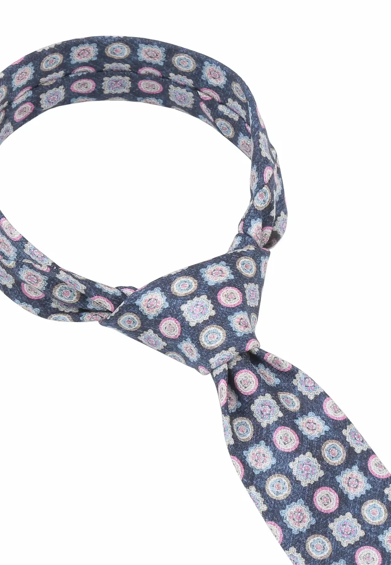 Krawatte Herren aus Baumwolle – Medaillon-Muster (6,0 - 6,5 cm)