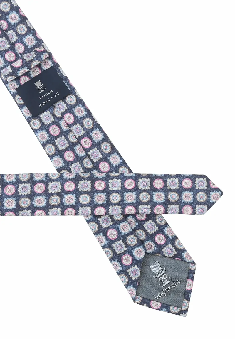 Krawatte Herren aus Baumwolle – Medaillon-Muster (6,0 - 6,5 cm)