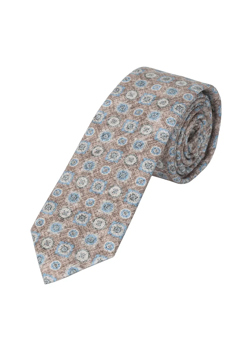 Krawatte Herren aus Baumwolle – Medaillon-Muster (6,0 - 6,5 cm)