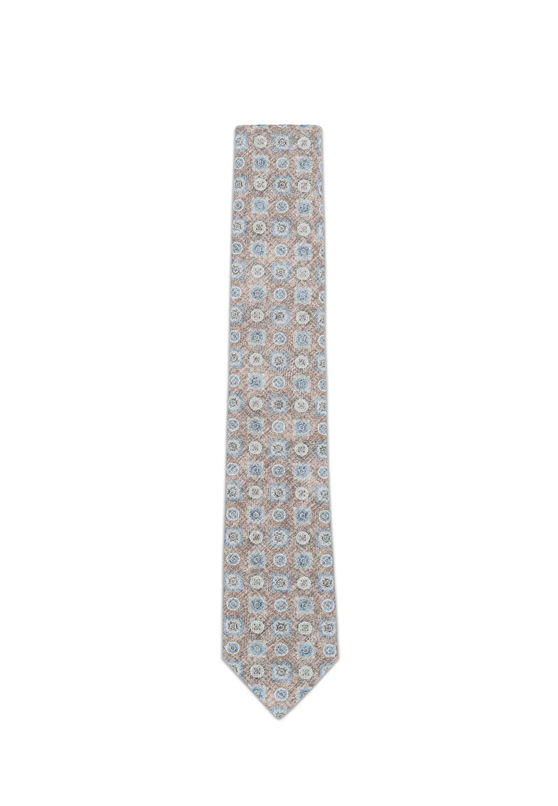 Krawatte Herren aus Baumwolle – Medaillon-Muster (6,0 - 6,5 cm)