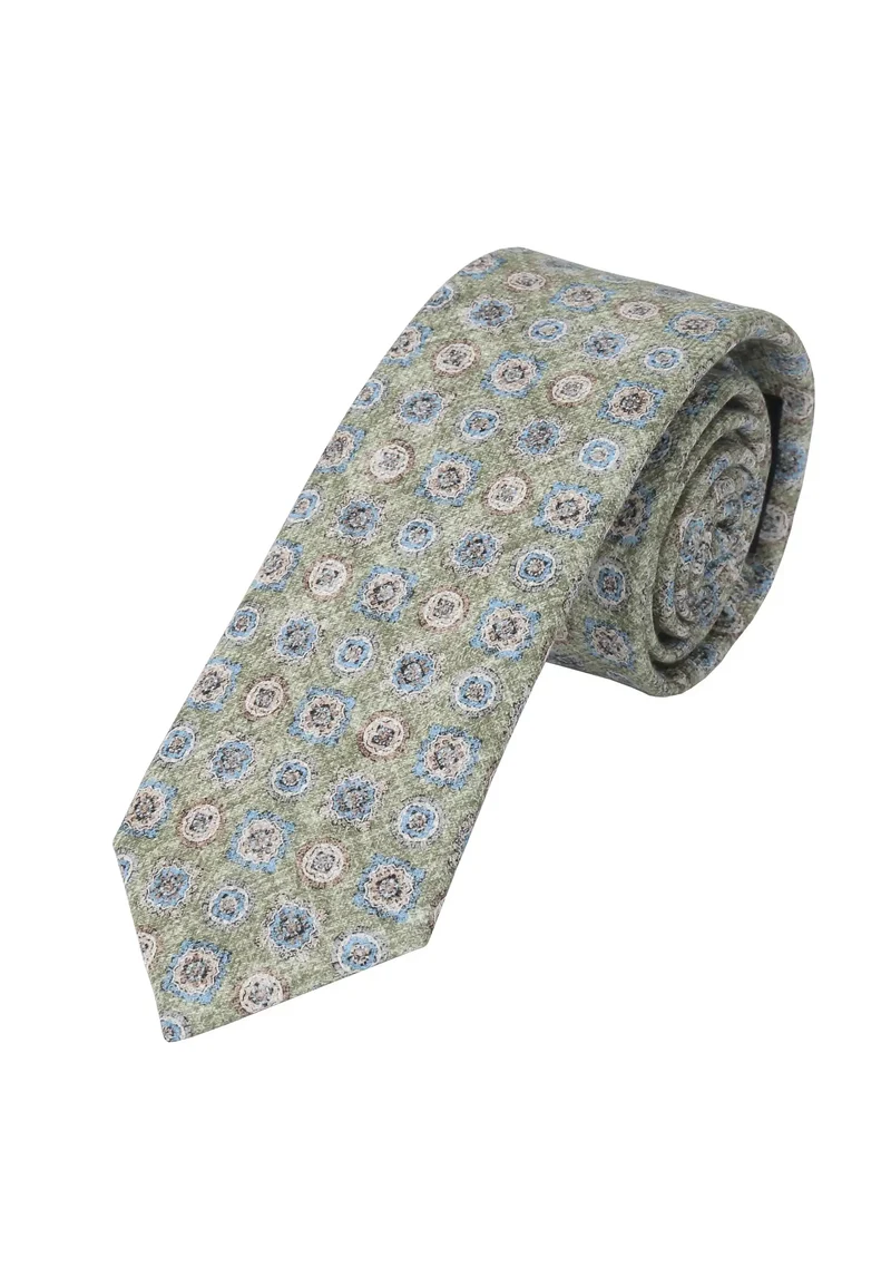 Krawatte Herren aus Baumwolle – Medaillon-Muster (6,0 - 6,5 cm)