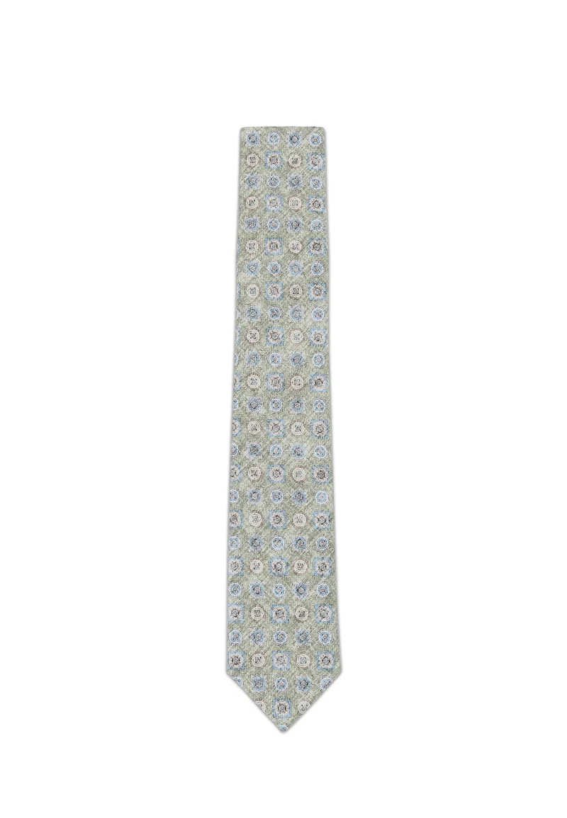 Krawatte Herren aus Baumwolle – Medaillon-Muster (6,0 - 6,5 cm)