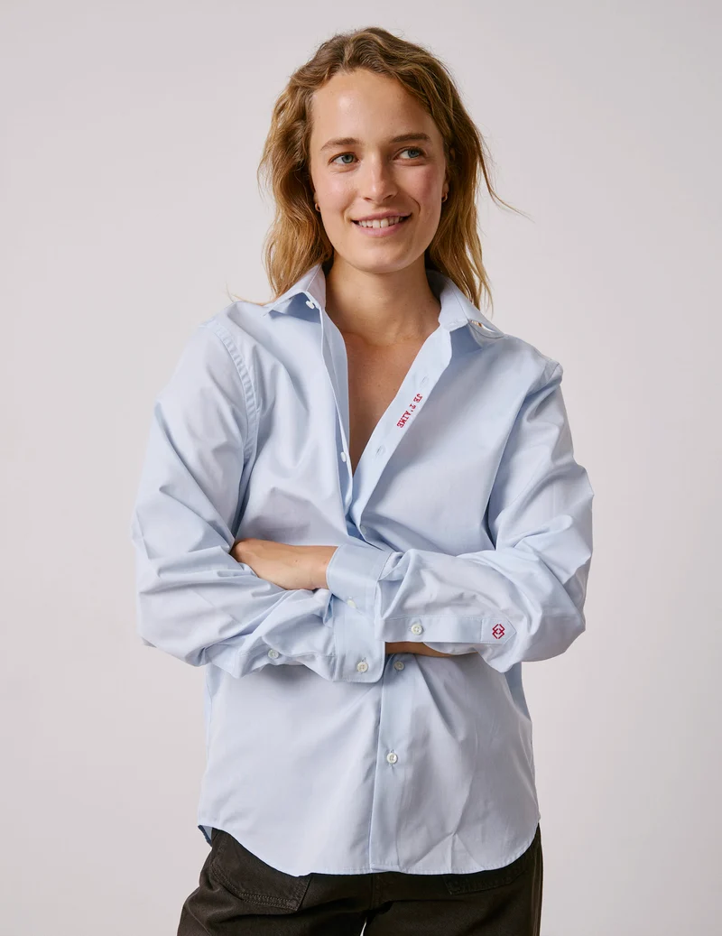 Chemise mixte "Je t'aime" bleue