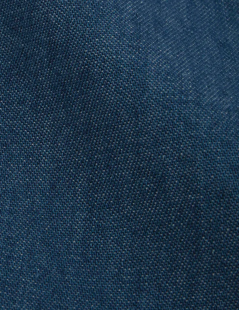 Chemise Laurine gorge cachée en denim bleu