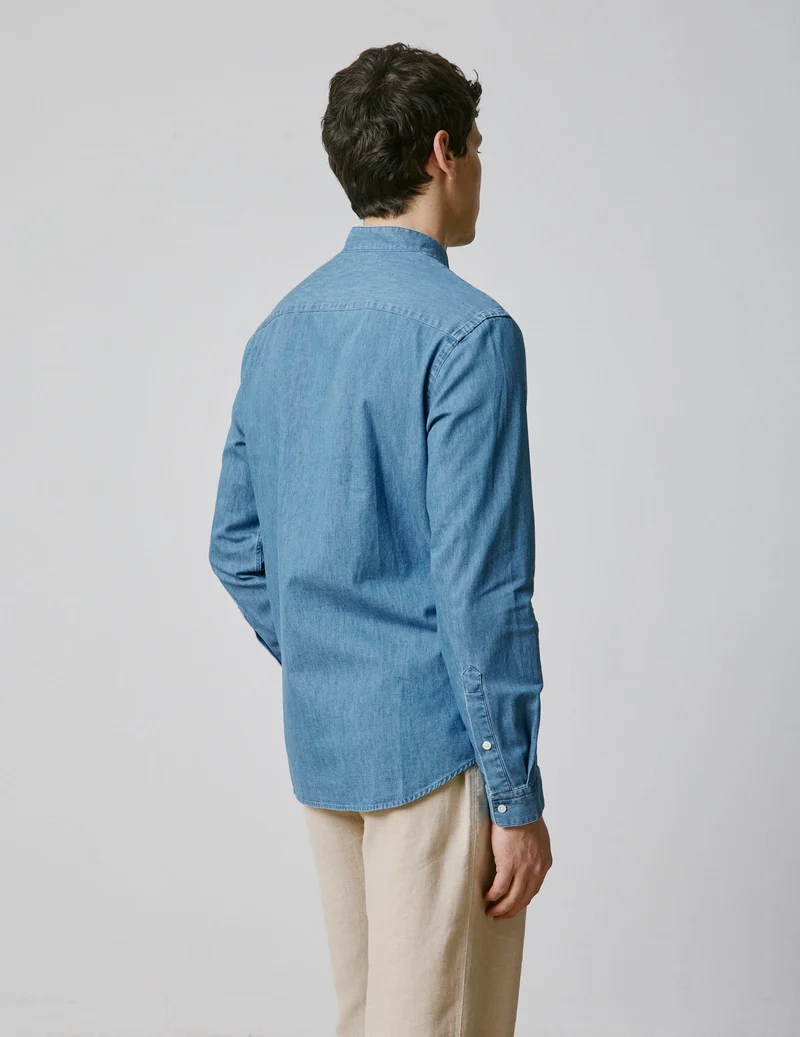 Chemise Carl en denim bleu