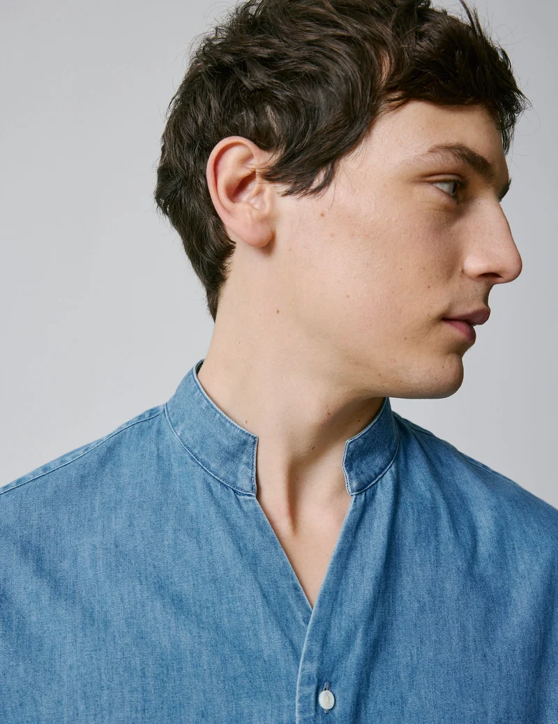 Chemise Carl en denim bleu