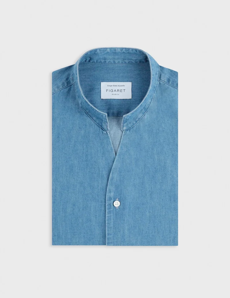 Chemise Carl en denim bleu