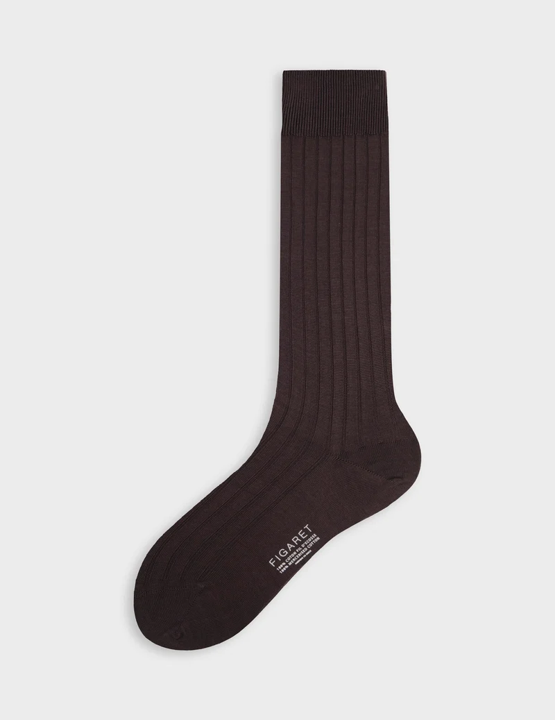 Chaussettes en double fil d'Ecosse marron