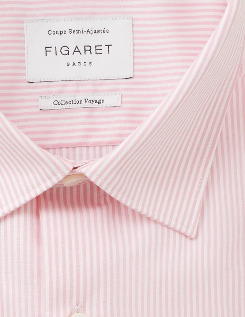 Chemise Semi-ajustée Voyage rayée rose