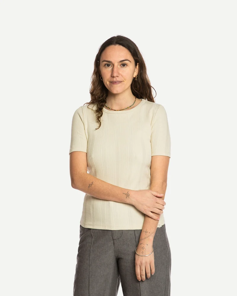 Beiges T-Shirt Ribbed aus Bio-Baumwolle von Matona