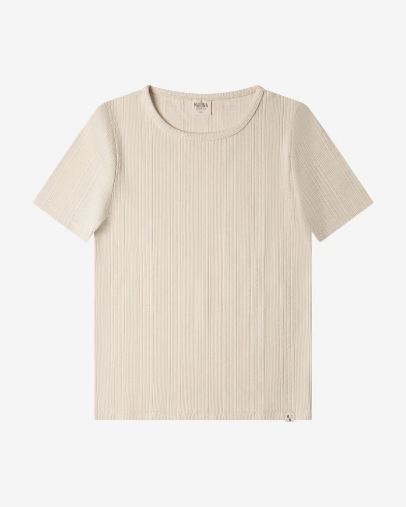 Beiges T-Shirt Ribbed aus Bio-Baumwolle von Matona