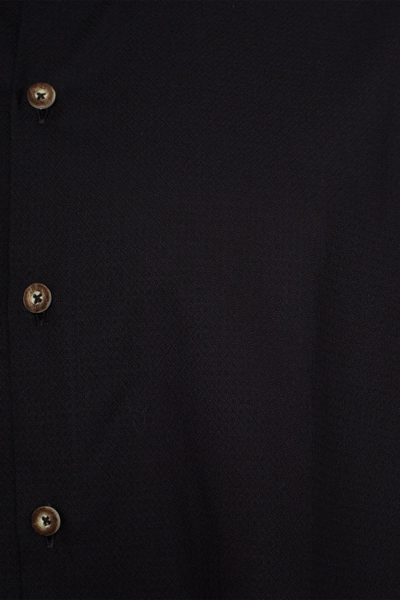 Herren Trachtenhemd mit Webmuster Tailored Fit - schwarz