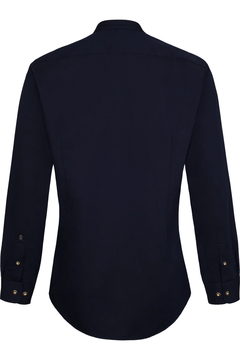 Herren Trachtenhemd Stehkragen tailored - navy