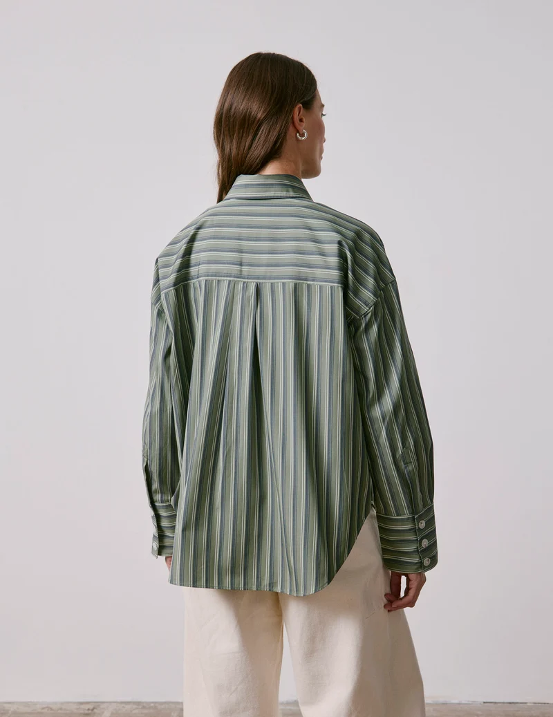 Chemise Noliana rayée kaki
