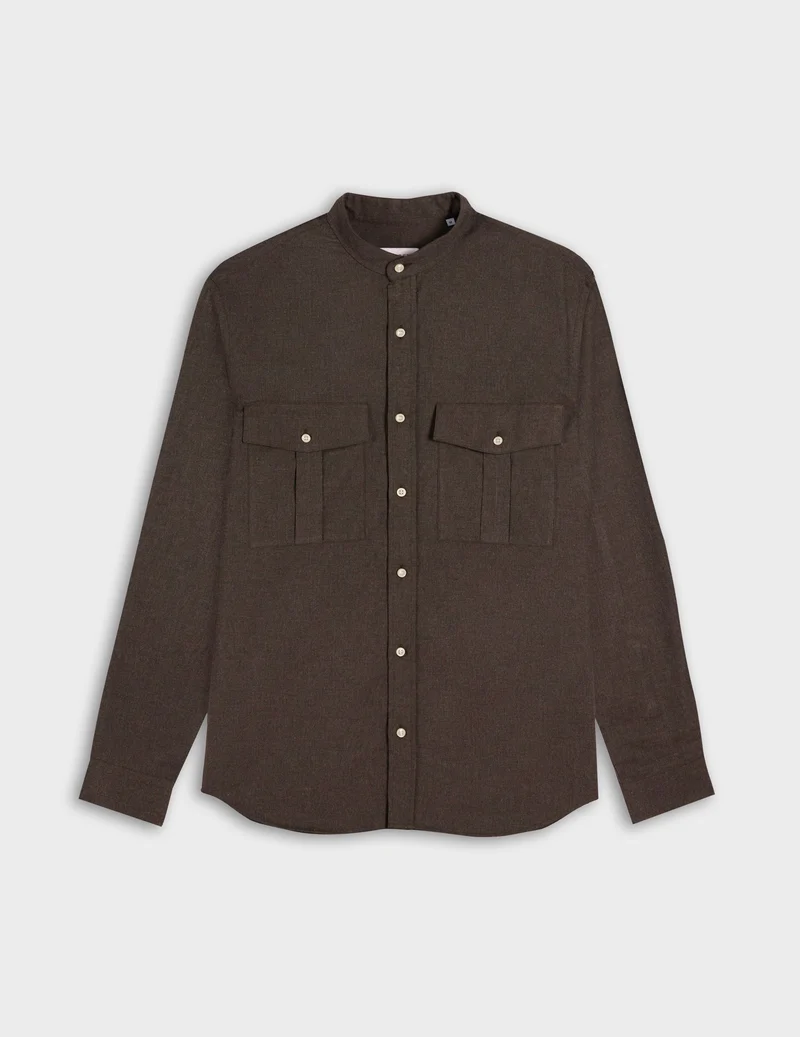 Chemise Mathias en flanelle marron
