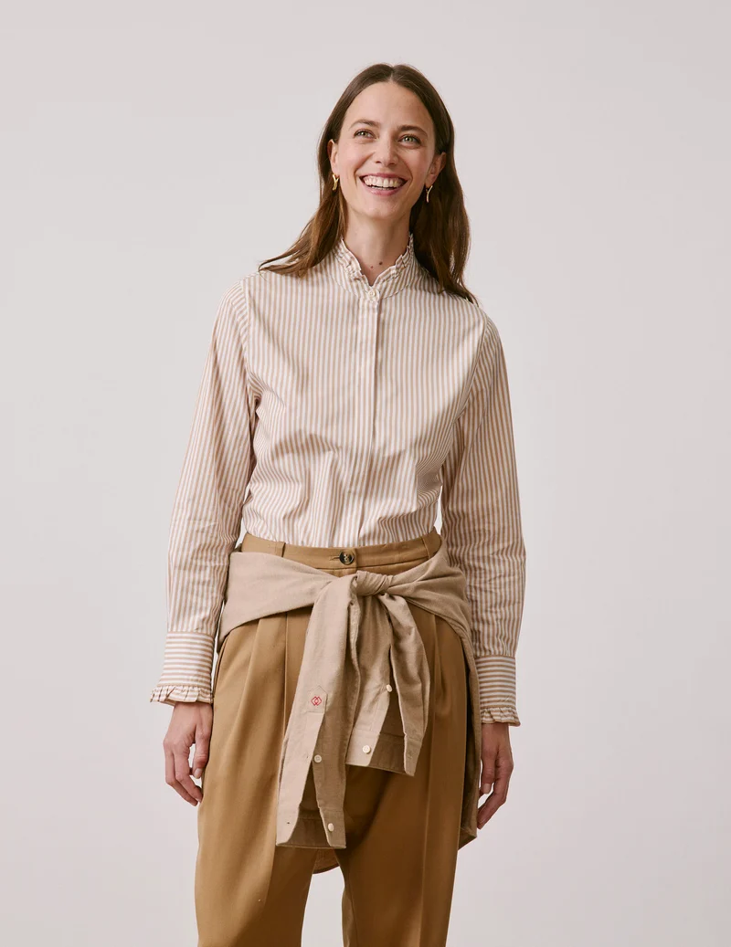 Chemise Louison rayée beige