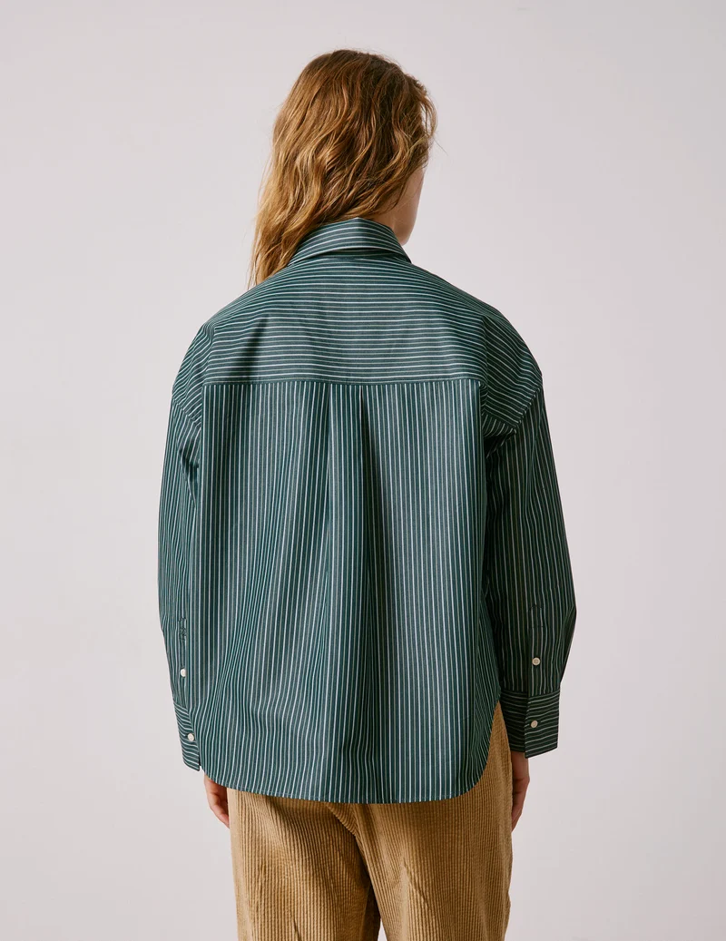 Chemise oversize Lizandra rayée verte