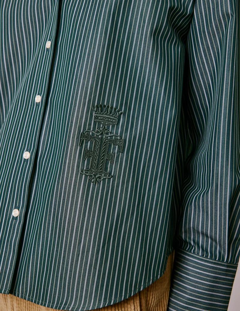 Chemise oversize Lizandra rayée verte