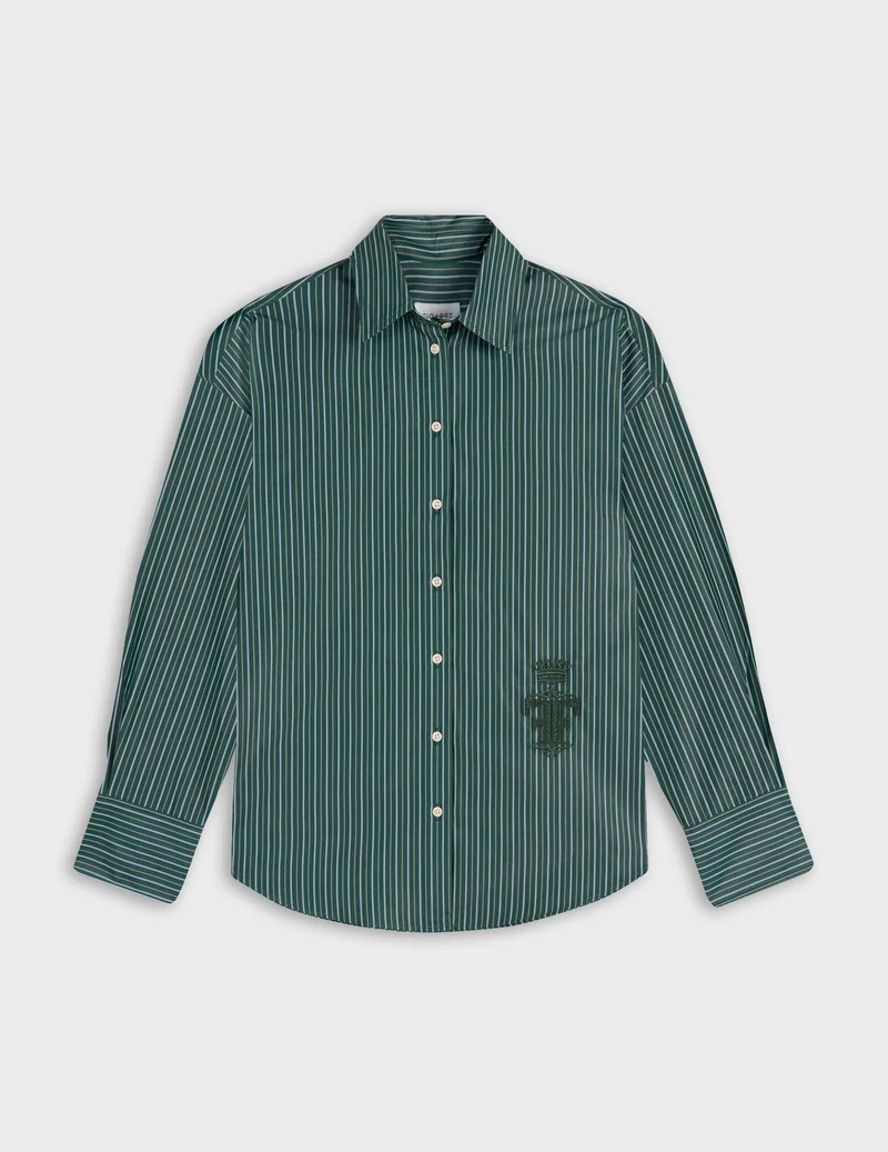 Chemise oversize Lizandra rayée verte