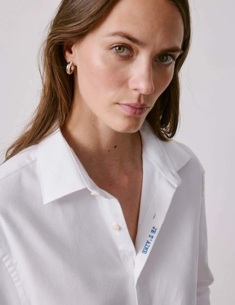 Chemise mixte "Je t'aime" blanche