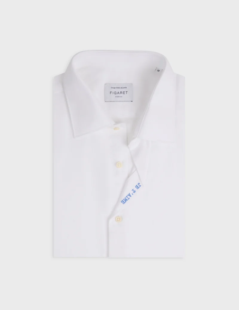 Chemise mixte "Je t'aime" blanche