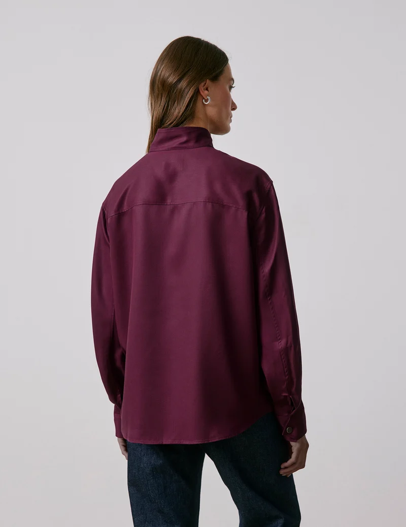 Chemise Innaée en lyocell bordeaux