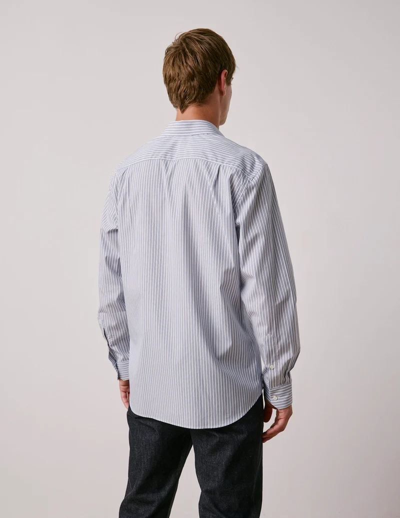 Chemise classique rayée bleue