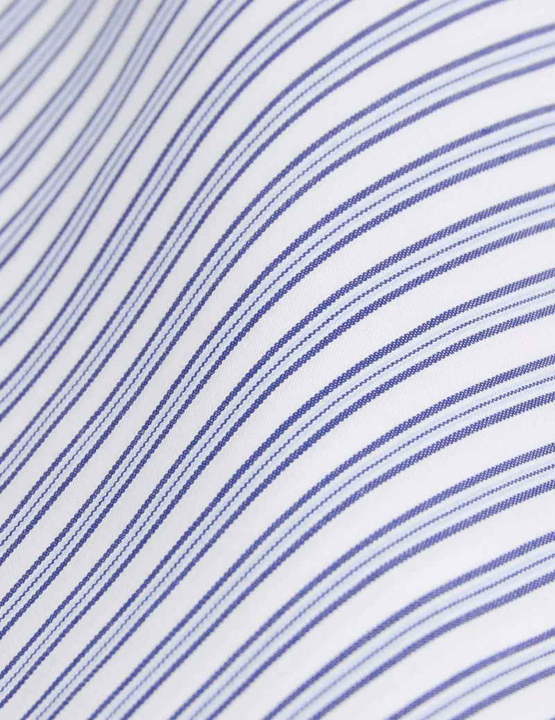Chemise ajustée rayée bleue