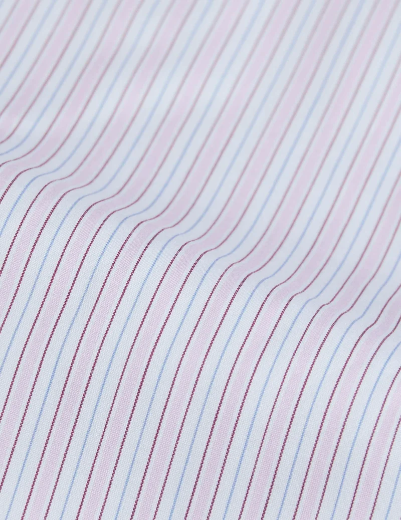 Chemise ajustée rayée rose