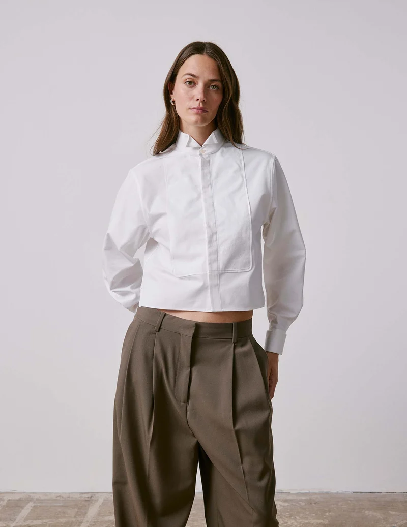 Chemise boxy Preppy blanche