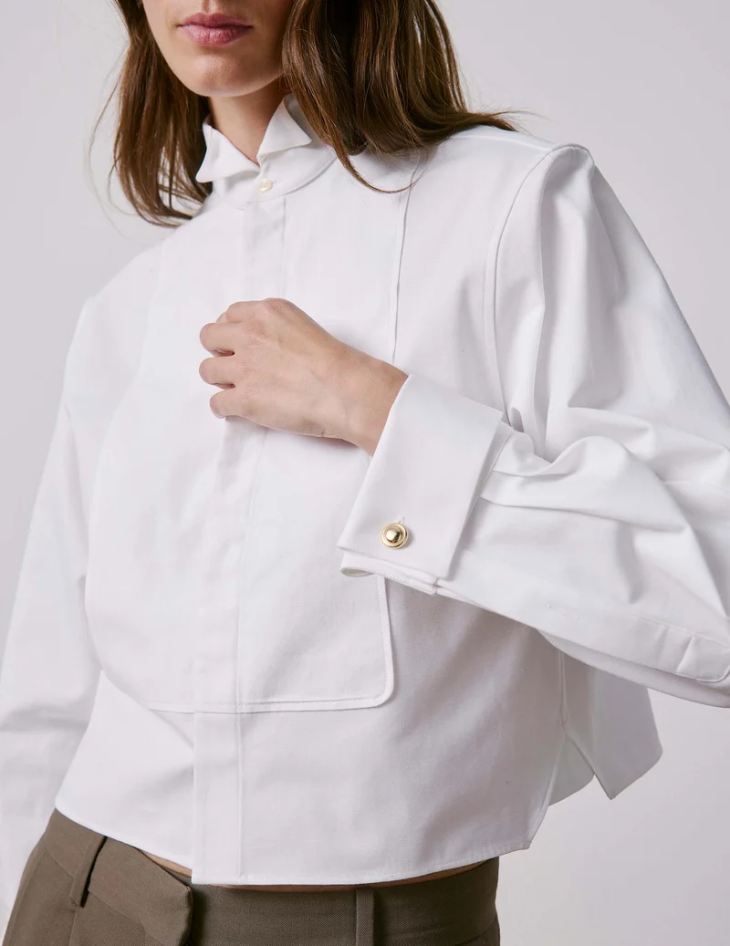 Chemise boxy Preppy blanche