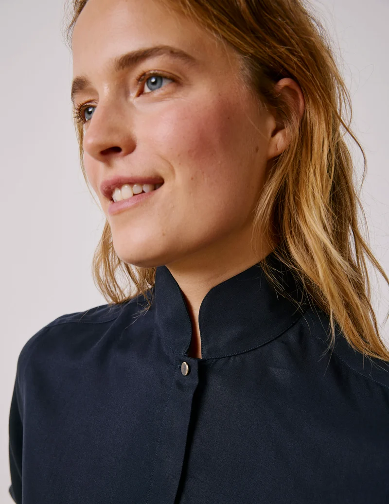 Chemise Peyton en lyocell bleu marine