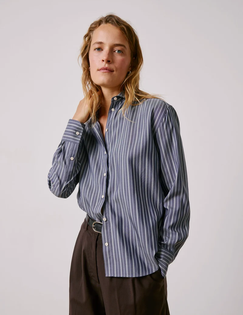 Chemise Mélinda rayée marine