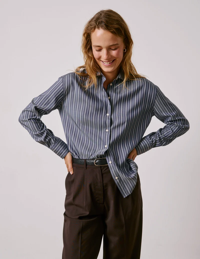 Chemise Mélinda rayée marine