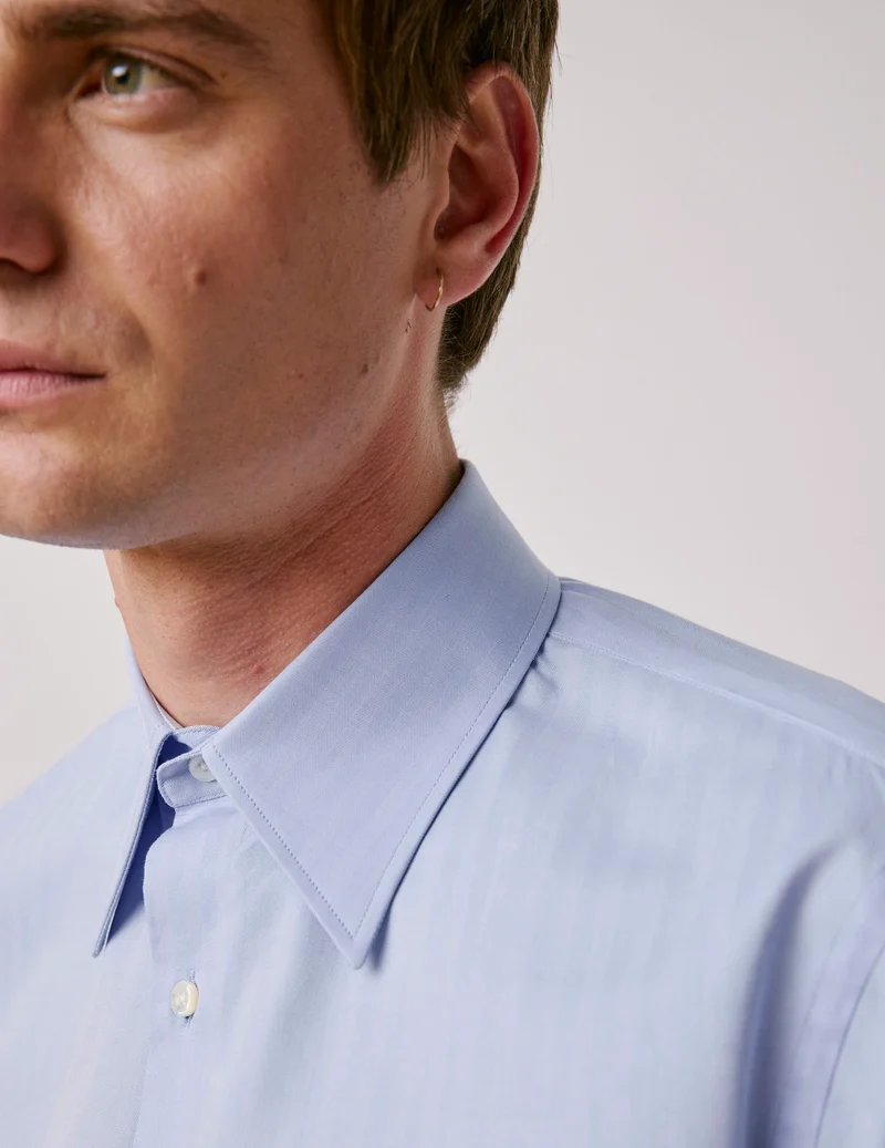 Chemise semi-ajustée bleue