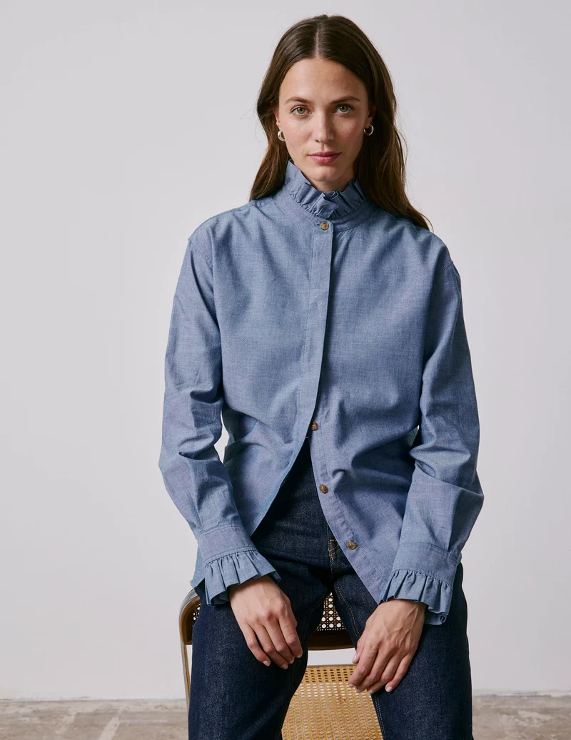 Chemise Laurine en denim bleu