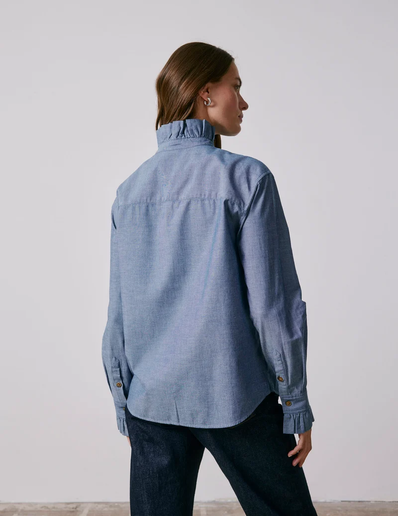 Chemise Laurine en denim bleu