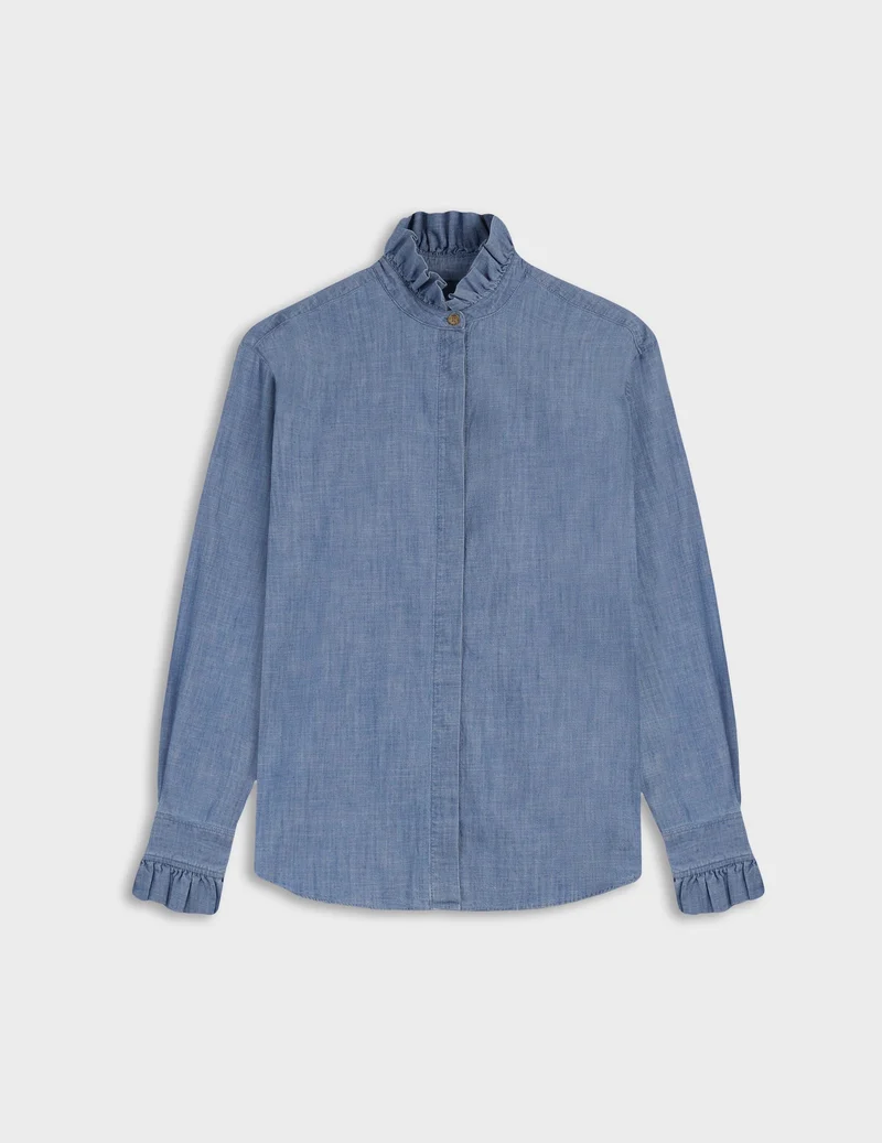 Chemise Laurine en denim bleu
