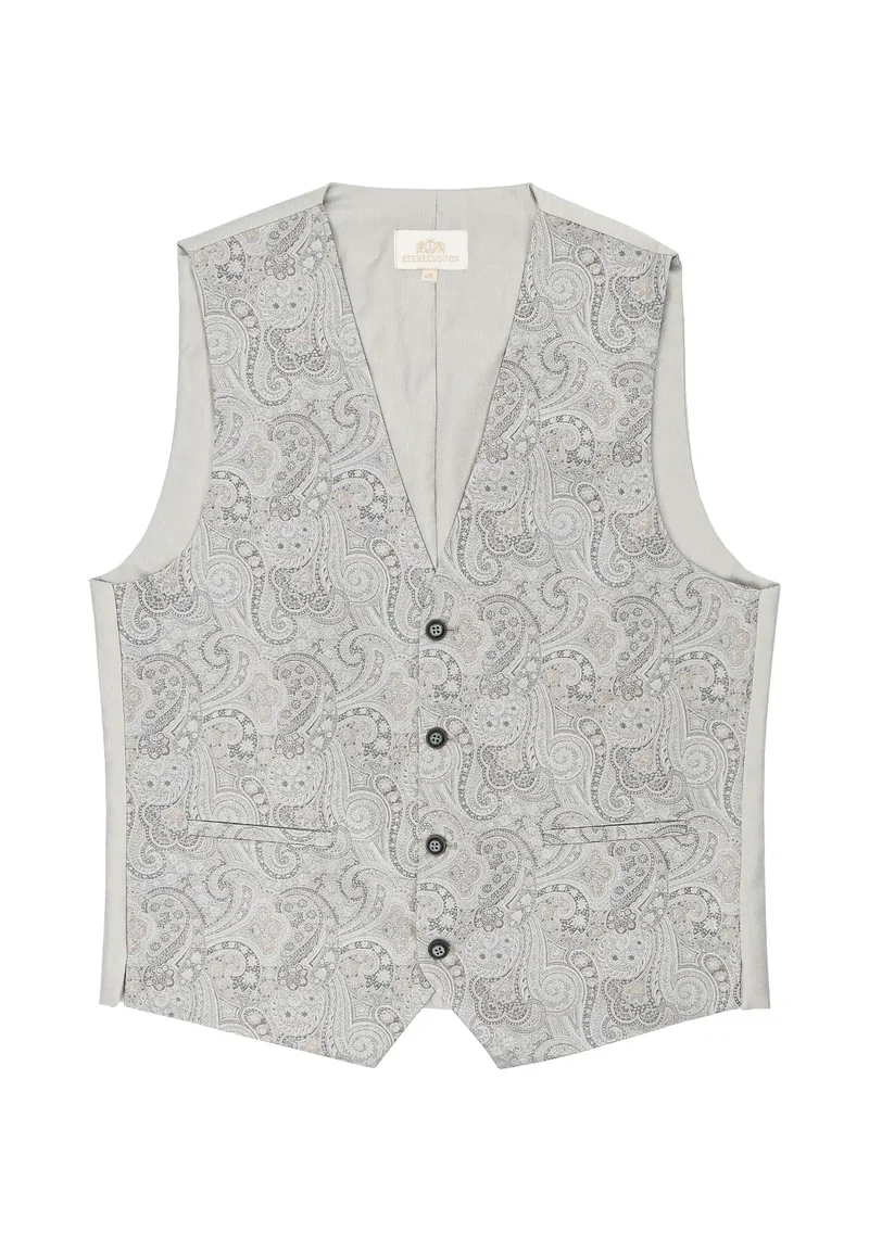 Hochzeitsweste Herren aus Seide – Paisley