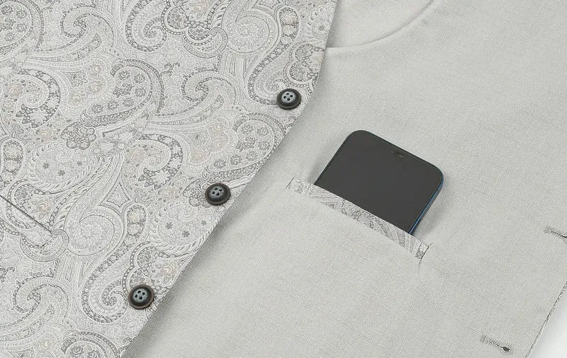Hochzeitsweste Herren aus Seide – Paisley