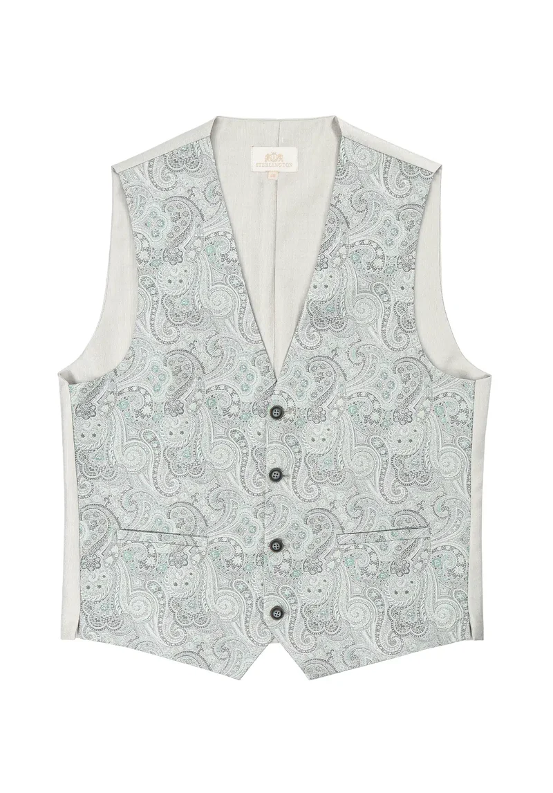 Hochzeitsweste Herren aus Seide – Paisley