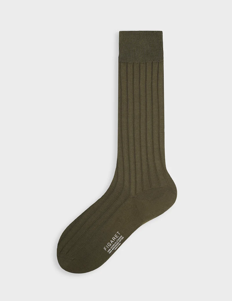 Chaussettes en double fil d'Ecosse kaki