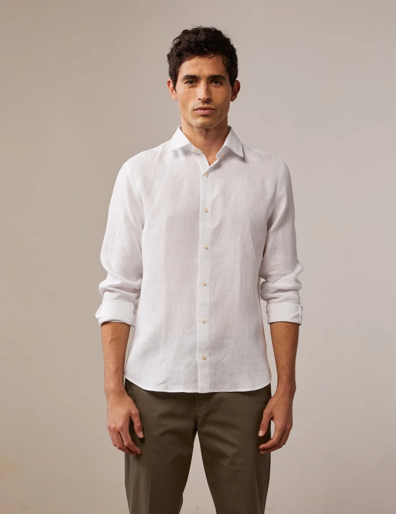 Chemise Auguste en lin blanche