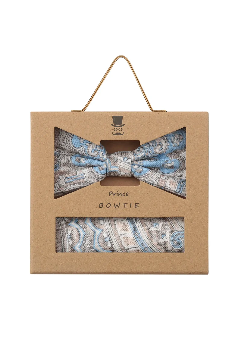 Fliege Einstecktuch Set Herren aus Baumwolle - Paisley