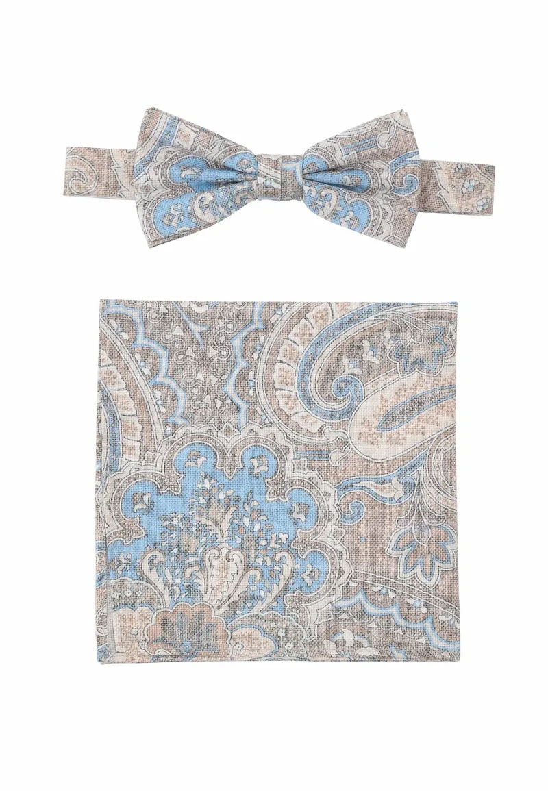 Fliege Einstecktuch Set Herren aus Baumwolle - Paisley